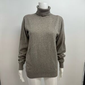 VTG I. Magnin Women’s Sweater Pullover Size S Gray Cashmere Blend Turtle Neck